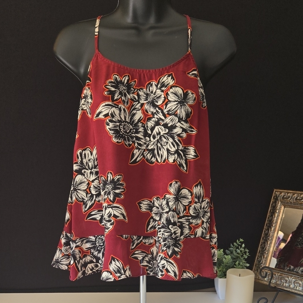 Anthropologie Floral Red Women's Top